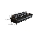 Black Interface Genuine Leather Tufted Back Sectional #size