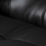 Black Interface Genuine Leather Tufted Back Sectional Image - 6