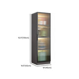 Black Kitchen Frosted Glass Tall Storage China Cabinet Image - 24