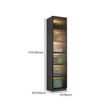 Black Kitchen Frosted Glass Tall Storage China Cabinet Image - 28