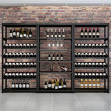 Black Large Industrial Metal Floor Shelves Wine Rack Image - 1