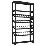 Black Large Industrial Metal Floor Shelves Wine Rack Image - 10