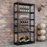 Black Large Industrial Metal Floor Shelves Wine Rack Image - 11