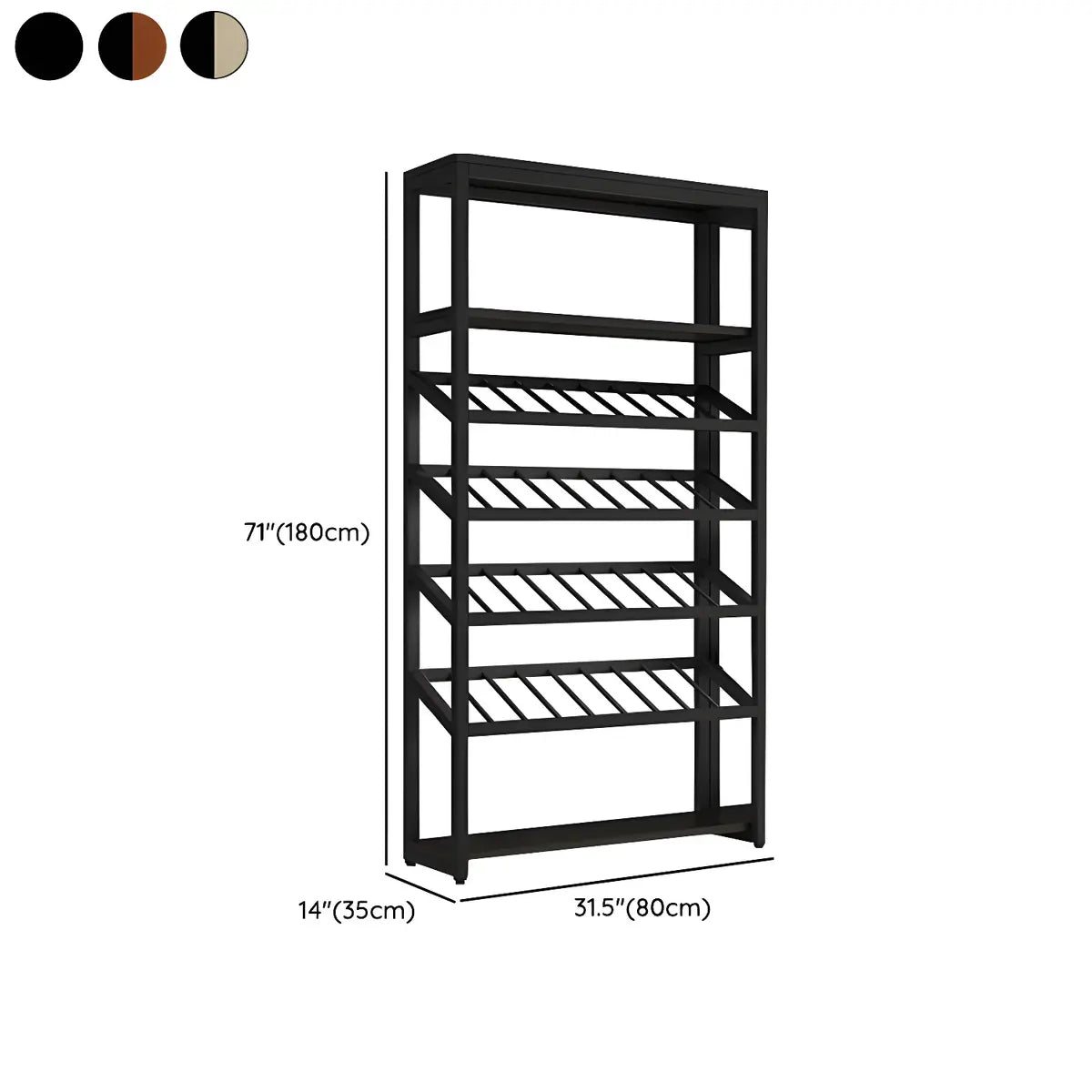 Black Large Industrial Metal Floor Shelves Wine Rack 