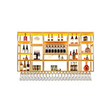 Black Large Modern Metal Bar Floating Wall Wine Rack Image - 25