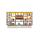 Black Large Modern Metal Bar Floating Wall Wine Rack Image - 28