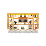 Black Large Modern Metal Bar Floating Wall Wine Rack Image - 31