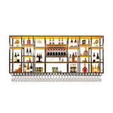 Black Large Modern Metal Bar Floating Wall Wine Rack Image - 34