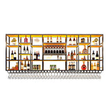 Black Large Modern Metal Bar Floating Wall Wine Rack Image - 40