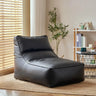 Black Large Rectangle Leather Relaxation Bean Bag Chair Image - 12