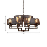 Black Large Rust Mesh Geometric Metal Edison Bulb Chandelier #size