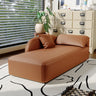 Black Leather Modern Reclining Chaise Lounge with Pillow Image - 9