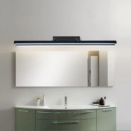 Black Linear Modern Wall Mount Bathroom Vanity Light Image - 1