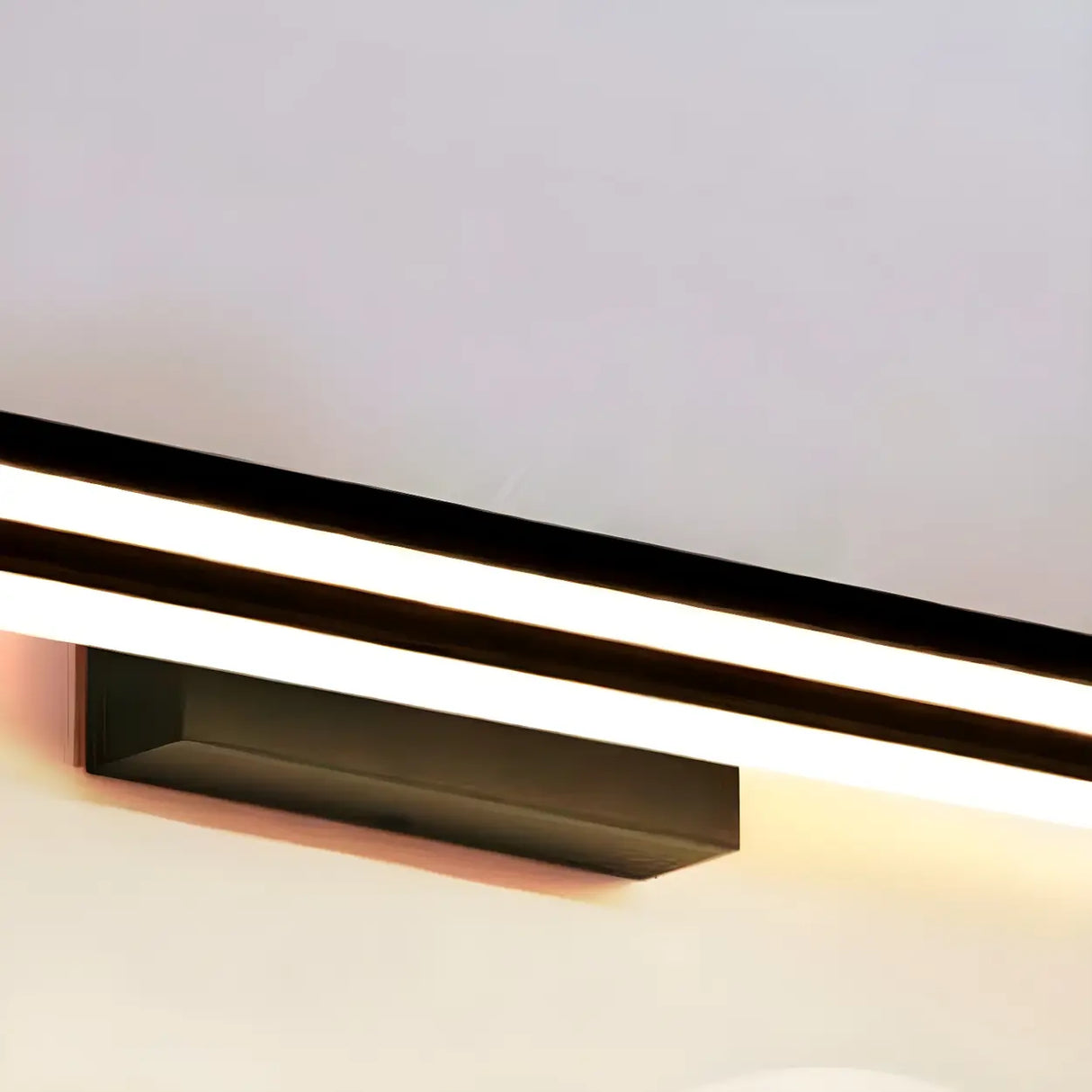 Black Linear Modern Wall Mount Bathroom Vanity Light Image - 12