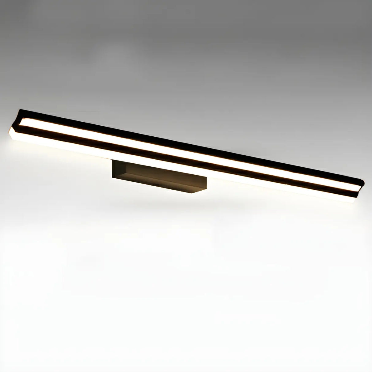 Black Linear Modern Wall Mount Bathroom Vanity Light Image - 15