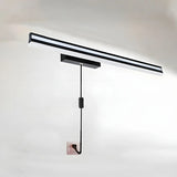 Black Linear Modern Wall Mount Bathroom Vanity Light Image - 18