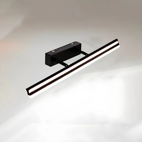 Black Linear Modern Wall Mount Bathroom Vanity Light Image - 2