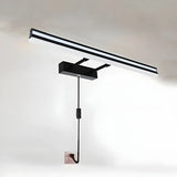 Black Linear Modern Wall Mount Bathroom Vanity Light Image - 24