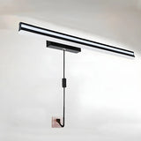 Black Linear Modern Wall Mount Bathroom Vanity Light Image - 26