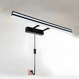 Black Linear Modern Wall Mount Bathroom Vanity Light Image - 28