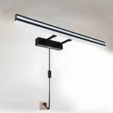 Black Linear Modern Wall Mount Bathroom Vanity Light Image - 32