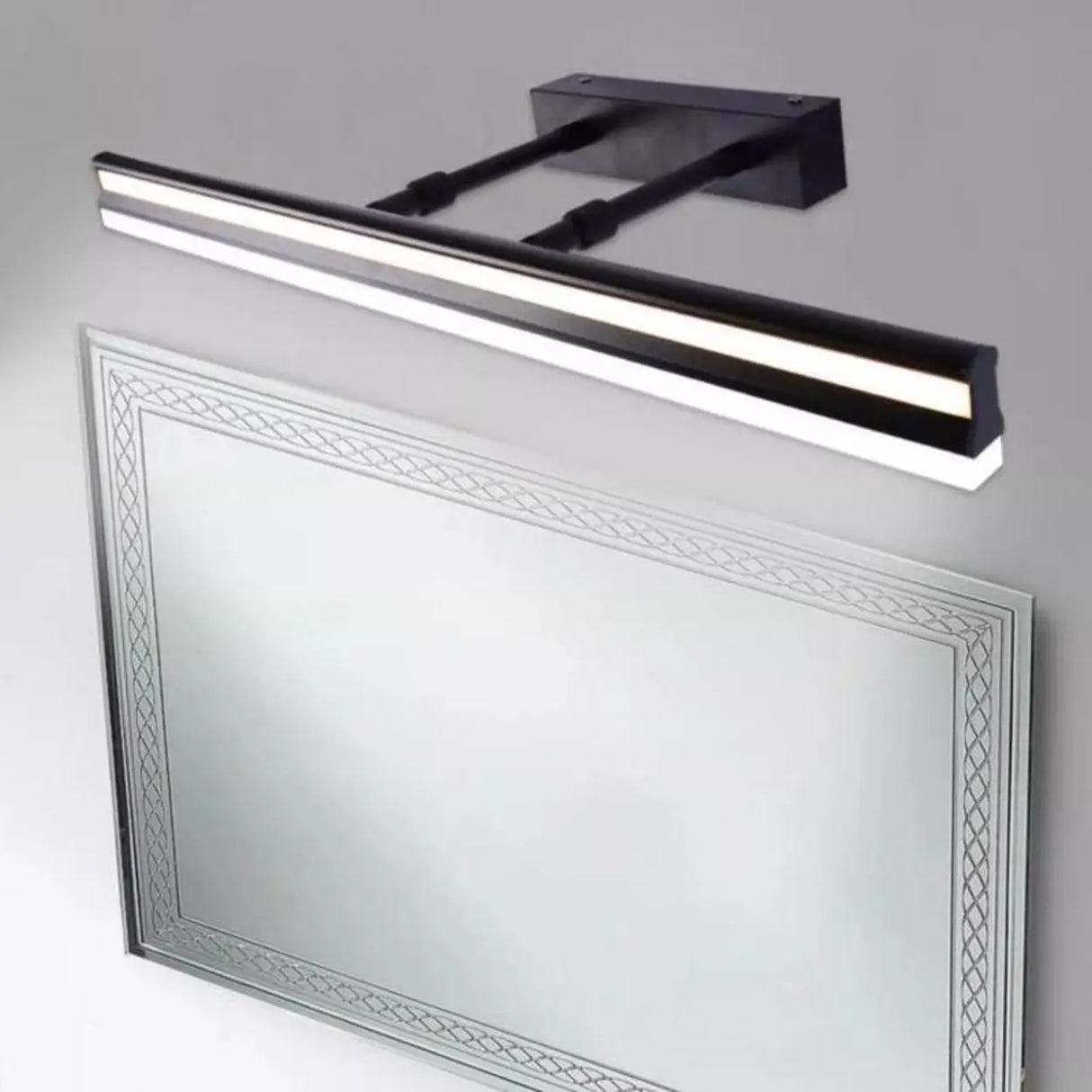 Black Linear Modern Wall Mount Bathroom Vanity Light Image - 4