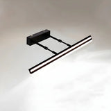 Black Linear Modern Wall Mount Bathroom Vanity Light Image - 5