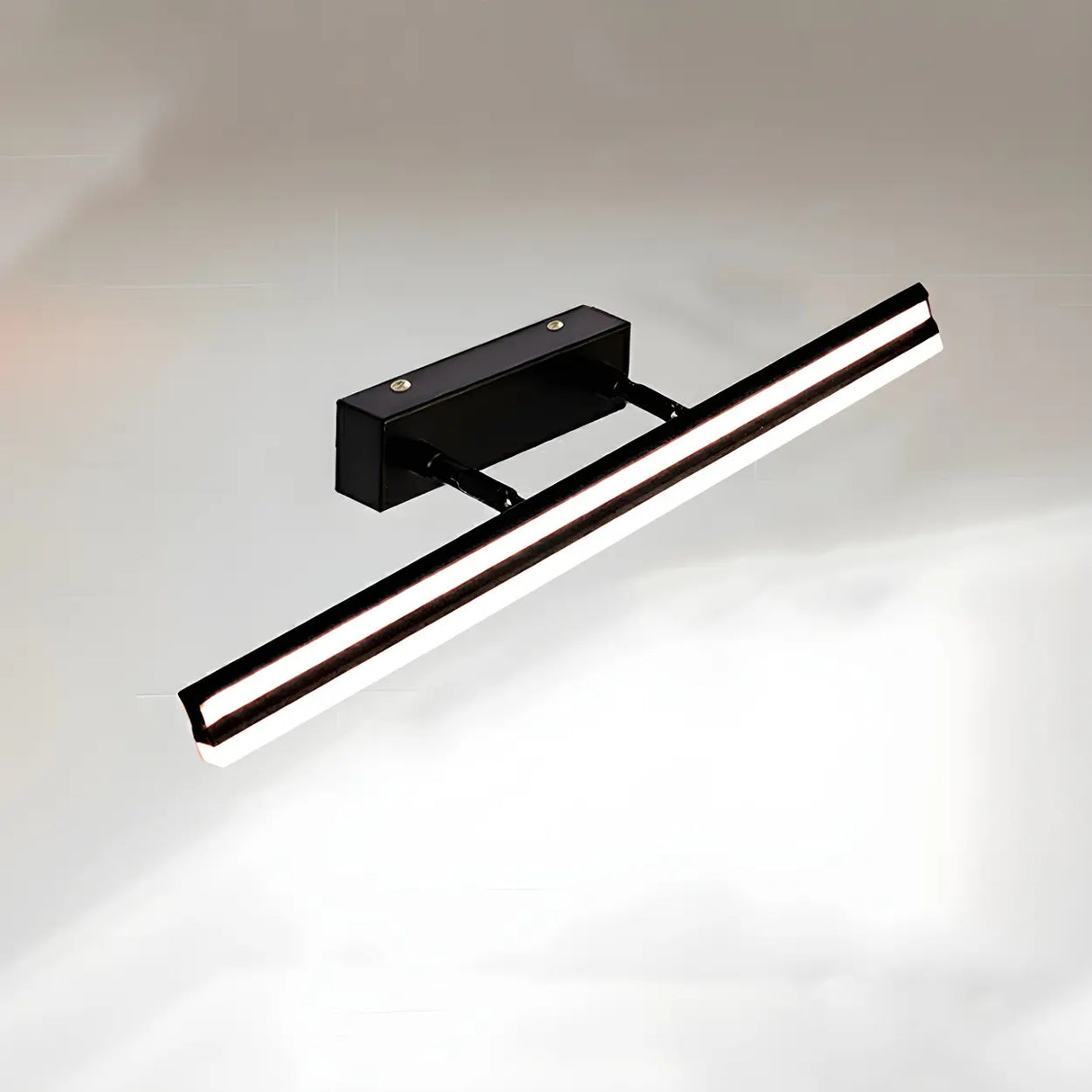 Black Linear Modern Wall Mount Bathroom Vanity Light Image - 9