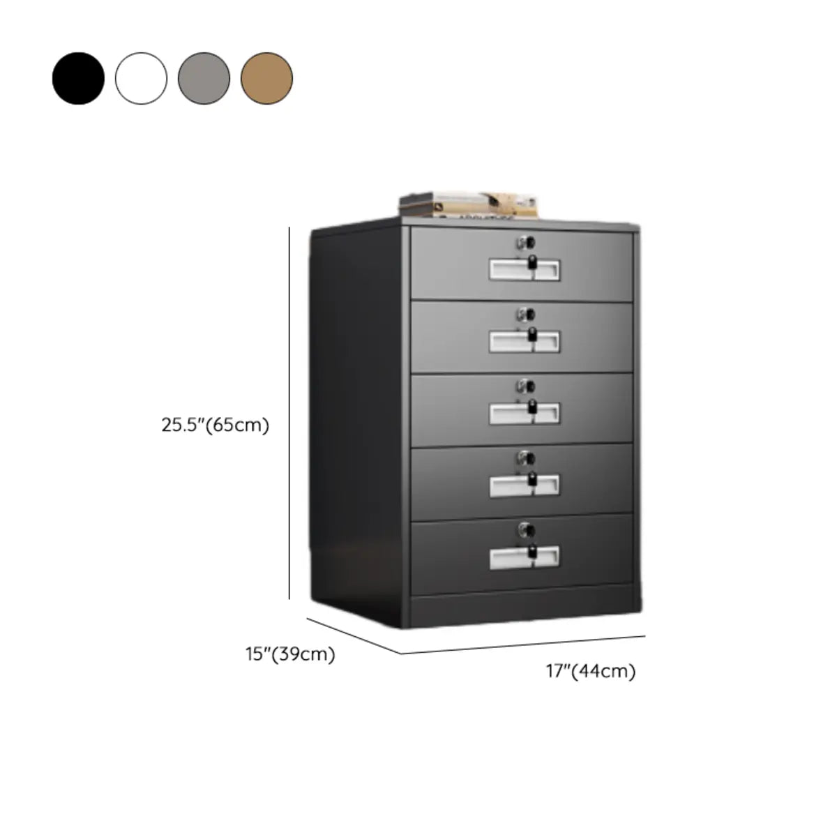 Black Lockable Steel Small Filing Cabinets with Drawers Image - 47