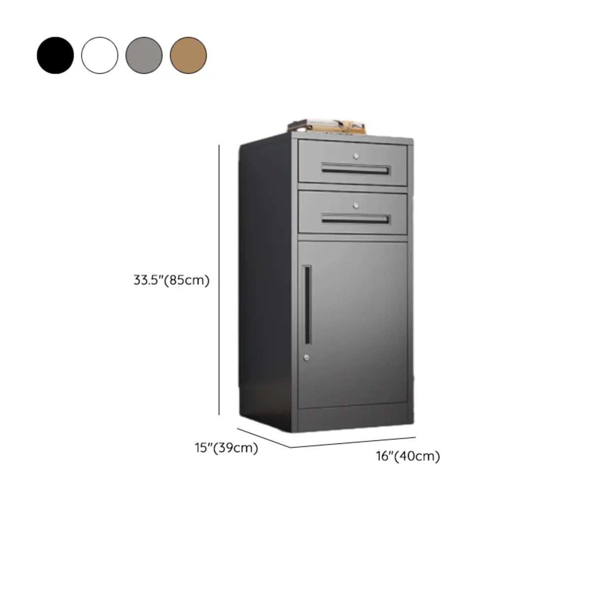 Black Lockable Steel Small Filing Cabinets with Drawers Image - 49