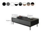 Black Manufactured Wood Drawers Four Legs Coffee Table Image - 23