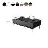 Black Manufactured Wood Drawers Four Legs Coffee Table Image - 27