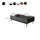 Black Manufactured Wood Drawers Four Legs Coffee Table Image - 28