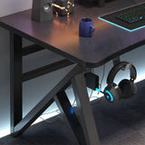 Black Manufactured Wood Metal Hairpin Base Gaming Desk Image - 10