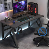 Black Manufactured Wood Metal Hairpin Base Gaming Desk Image - 2