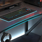 Black Manufactured Wood Metal Hairpin Base Gaming Desk Image - 9