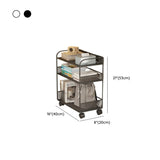 Black Metal 3-Tier Shelves Utility Cart with Casters #size