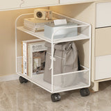 Black Metal 3-Tier Shelves Utility Cart with Casters Image - 9