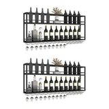 Black Metal Floating Stackable Wall Mounted Wine Rack Image - 32