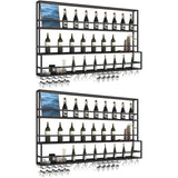 Black Metal Floating Stackable Wall Mounted Wine Rack Image - 38