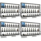 Black Metal Floating Stackable Wall Mounted Wine Rack Image - 39