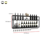 Black Metal Floating Stackable Wall Mounted Wine Rack Image - 41