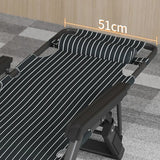 Black Metal Foldable Deck Chair Headrest Recliners Image - 12