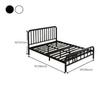 Black Metal Frame Slat Bed with Headboard and Footboard Image - 14