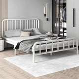 Black Metal Frame Slat Bed with Headboard and Footboard Image - 3