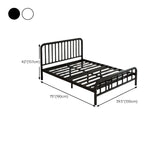 Black Metal Frame Slat Bed with Headboard and Footboard #size