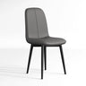 Black Metal Legs Faux Leather Upholstered Dining Chair Image - 3