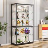 Black Metal Living Room LED Clear Display Cabinets Image - 1