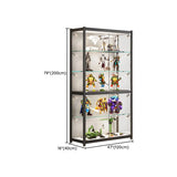 Black Metal Living Room LED Clear Display Cabinets #size