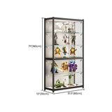 Black Metal Living Room LED Clear Display Cabinets Image - 9